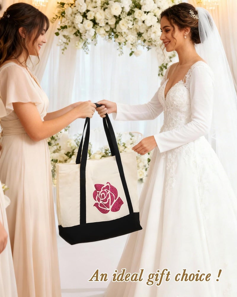 Lzerking Canvas Tote Bag with Zipper for Women, 3 Pack Large Tote Bags with Pocket (Natural Color), Heavy Duty Reusable Grocery Bags for Beach, Shopping, DIY - Image 3
