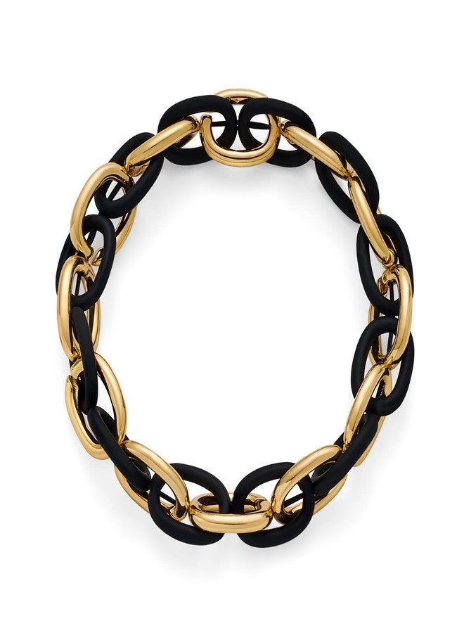 WOWORAMA Chunky Chain Bracelet for Women Men Black Gold Stretch Link Chain Bangle Bracelets Mixed Metal Thick Chunky Link Bracelet Elastic Adjustable Statement Bracelets - Image 1