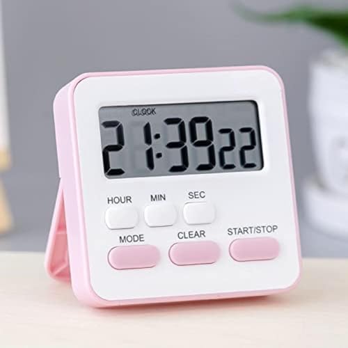 PEGACORN Digital Kitchen Timer & Stopwatch - Large Digit Countdown, Loud Alarm, Magnetic Back Stand Ideal for Cooking, Baking, Stop Watch Timer for Study Table (Pink & White)(Without Battery) (1pcs) - Image 1