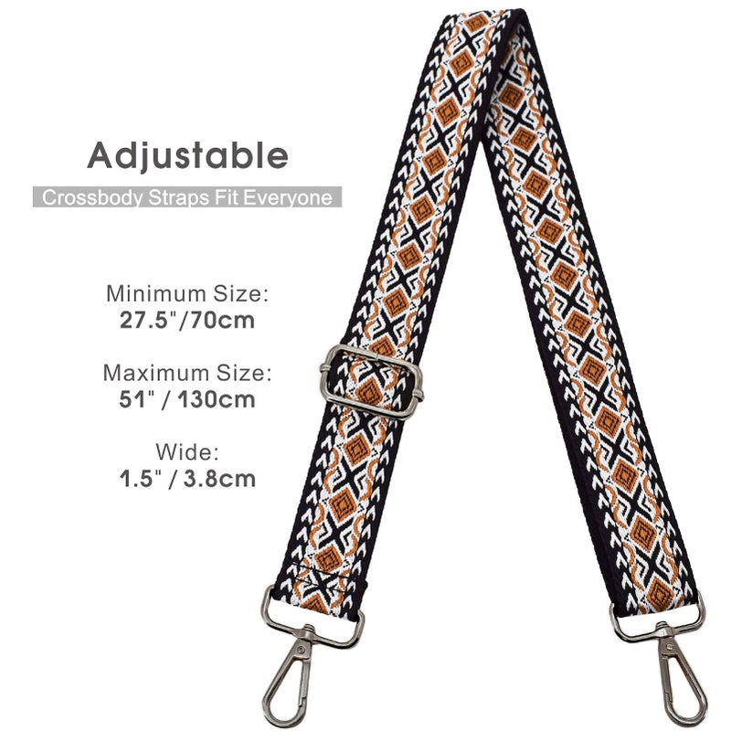ROYGBCP Purse Straps Replacement Crossbody Shoulder Bag Strap Style Multicolor Canvas Crossbody Strap for Handbags - Image 4