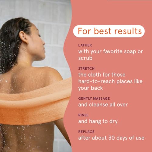 Cleanlogic Bath and Body Exfoliating Stretch Bath/Shower Cloth, Assorted Colors, 3 Count - Image 4