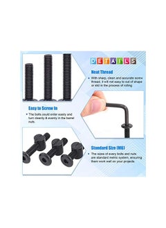 Glarks Glarks 141Pcs Baby Bed Crib Screws Hardware Replacement Kit, M6x20/ 30/40/ 50/60/ 70/ 80mm Black Hex Socket Cap Screws and Nuts Assortment Kit with a Allen Wrench for Chair Table Cabinets Furniture  - Image 4