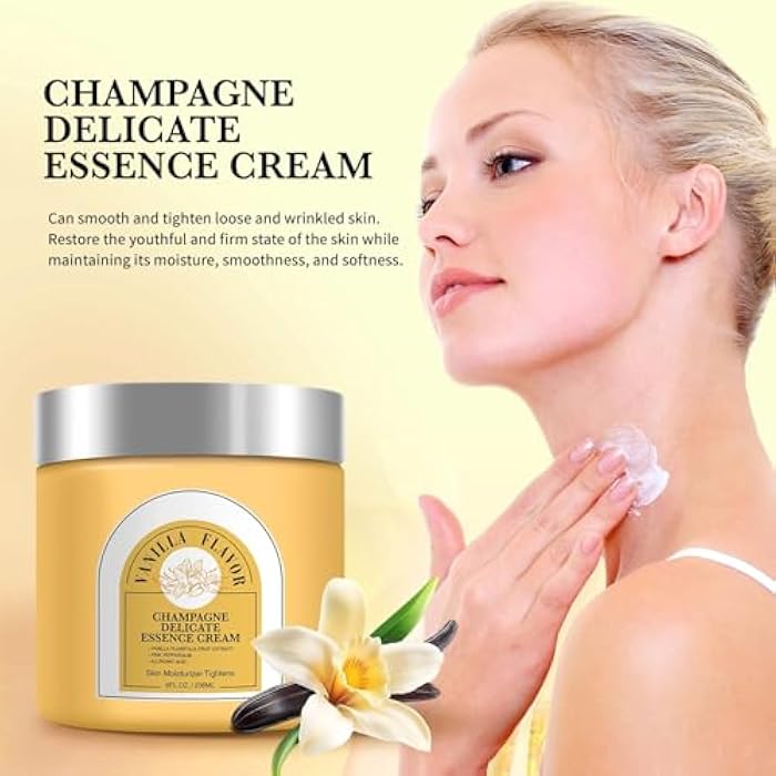 YILEST Champagne Lift Body Cream – Visibly Smooth Wrinkles & Dry, Fragile Skin | Firming Hydrating Body Cream For Face, Chest, Arms, Knees | Restores Youthful Glow | 8 Fl Oz (8 floz, Vanilla) - Image 3