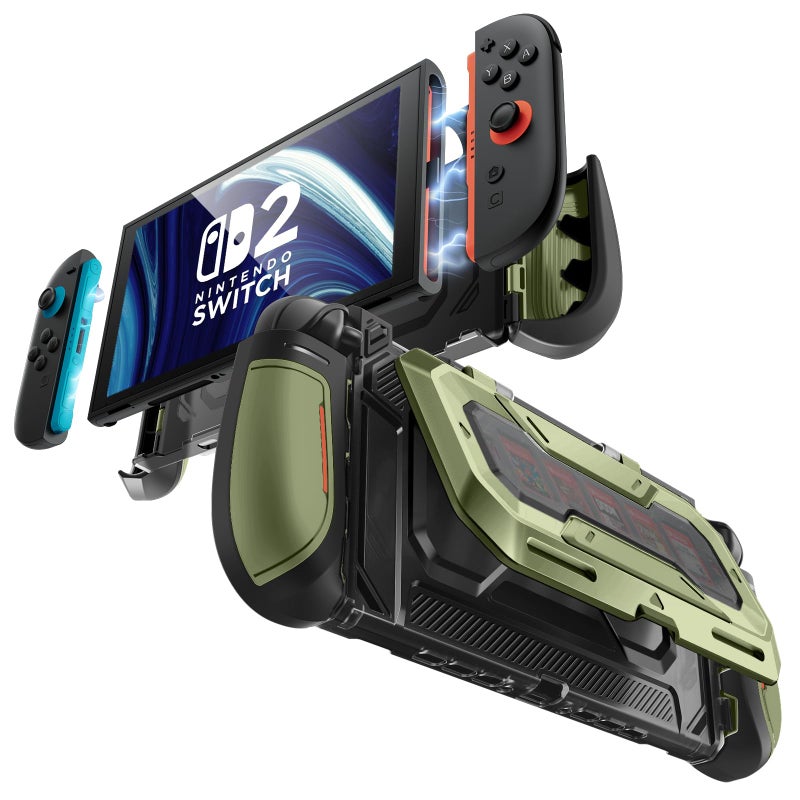 Mumba Dockable for Nintendo Switch 2 Case with Flip Stand, [Titan] Ergonomic Switch 2 Grip Protective Cover Holds 5 Game Cards & 2 TF Cards TPU Accessories and Quick-Release Joy-Con Design (Guldan) - Image 1