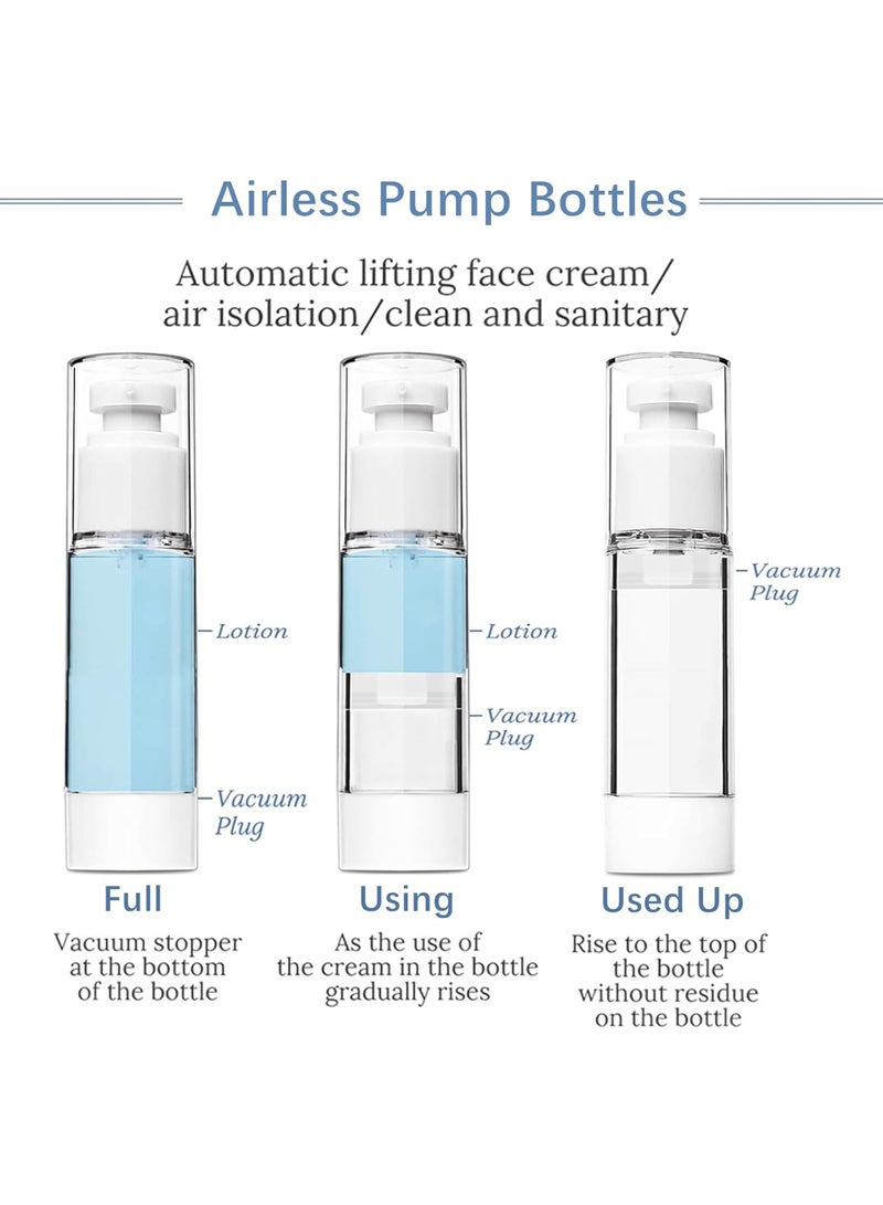 6 Pcs 1 Oz/30 ML Refillable Empty Spray Pump Bottles, Clear Plastic Travel Size Pump Bottles, Vacuum Cosmetic Containers Lotion Dispenser for Foundation, Cream, Shampoo - Image 2