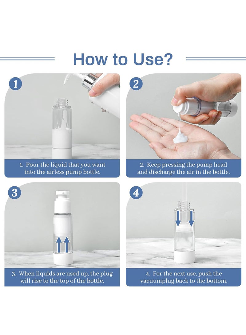 6 Pcs 1 Oz/30 ML Refillable Empty Spray Pump Bottles, Clear Plastic Travel Size Pump Bottles, Vacuum Cosmetic Containers Lotion Dispenser for Foundation, Cream, Shampoo - Image 5
