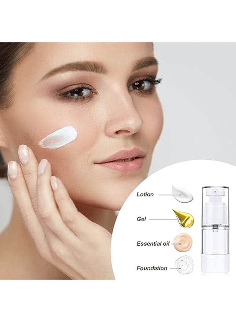 6 Pcs 1 Oz/30 ML Refillable Empty Spray Pump Bottles, Clear Plastic Travel Size Pump Bottles, Vacuum Cosmetic Containers Lotion Dispenser for Foundation, Cream, Shampoo - Image 3