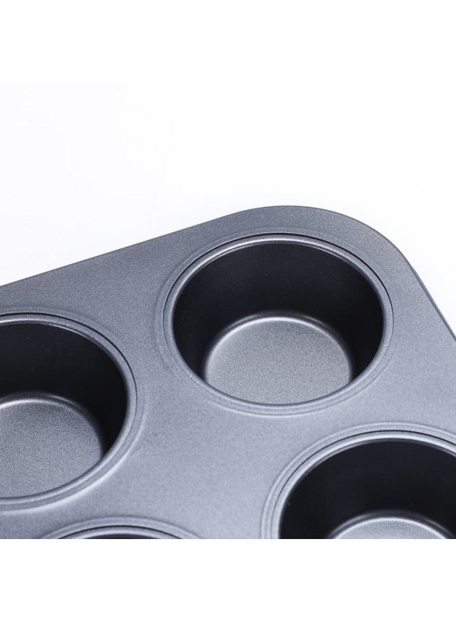 Non-stick 12-cavity Cake Mold Special Teflon Coating Baking Round Cake Mold Tart Molds Flat Bottom Muffin Cups-Specifications:12-hole Colorful Sprinkling Point With Cup - Image 3
