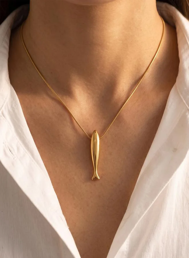Take Two Golden Fish Pendant Necklace