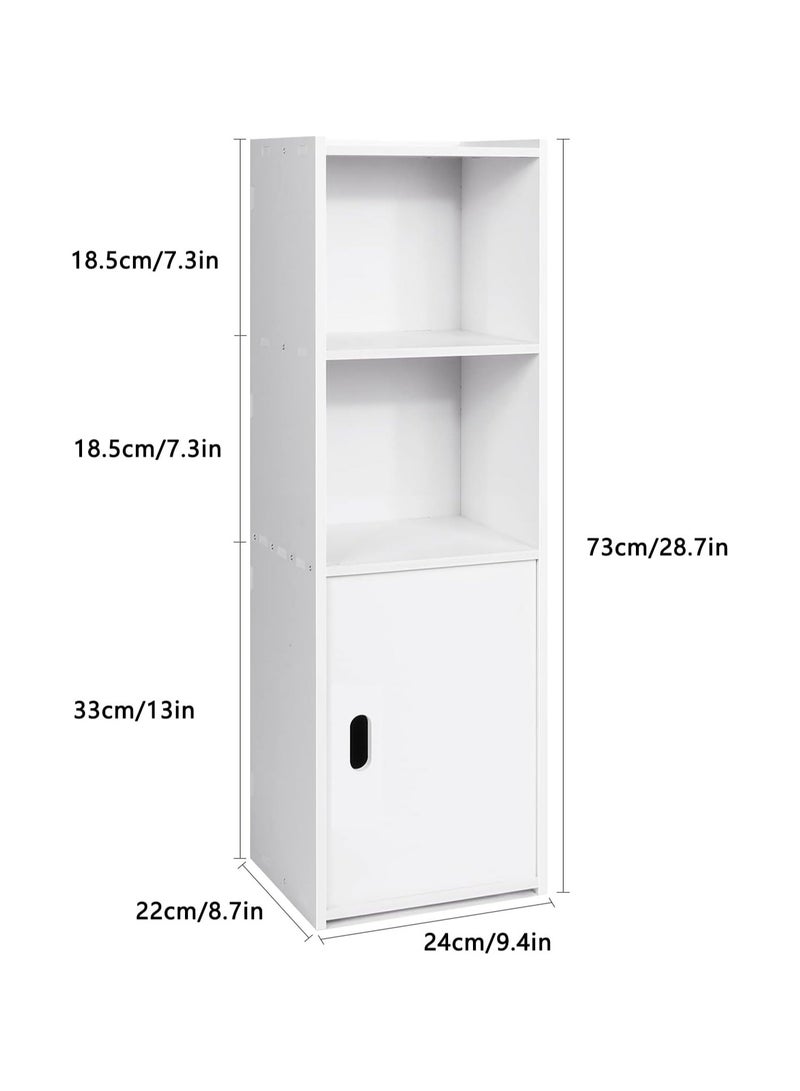 TPGP Waterproof Bathroom Cabinets, Bathroom Storage Units with Open Storage Shelf, Floor Standing Storage Cabinets, Corner Organizer Cupboard for Bedroom Kitchen Hallway, White - PVC Lightweight - Image 2