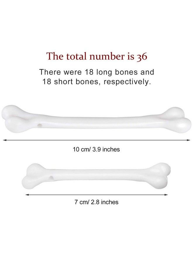 meekoo - 36 Pieces White Plastic Bone Fake Bones Toy Mini Skeleton Bones Decoration For Halloween Caveman Theme Costume Supplies - Image 1