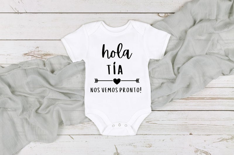 Hola Tia Nos Vemos Pronto Pregnancy Announcement Outfit Gift for Expecting Aunties - Image 3