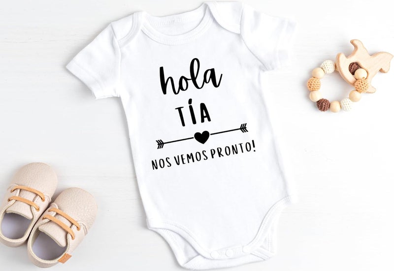 Hola Tia Nos Vemos Pronto Pregnancy Announcement Outfit Gift for Expecting Aunties - Image 2
