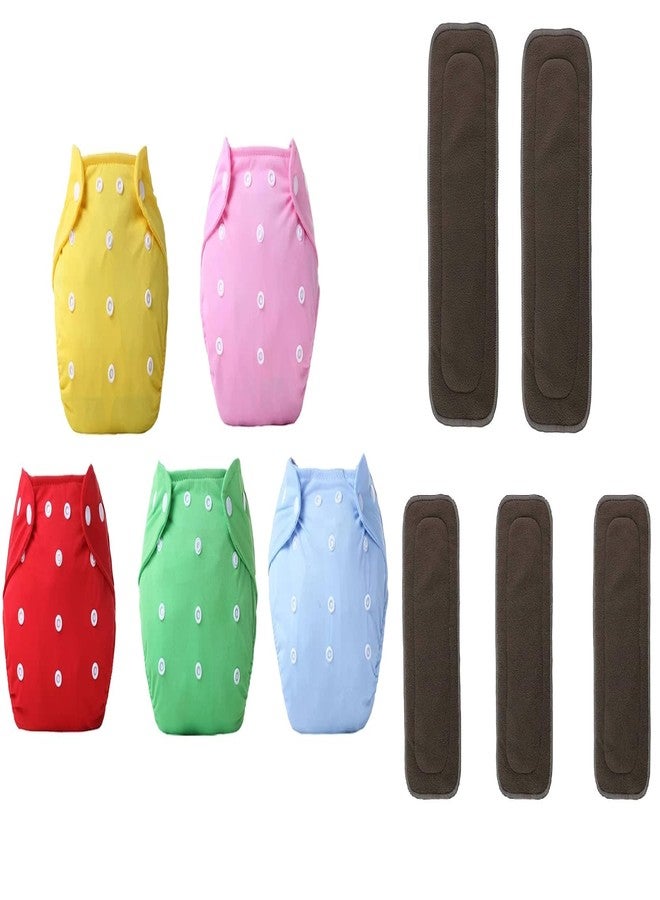 Kritiu Adjustable Reusable Washable Cloth Diaper With Insert Pad for Baby Girls & Boys | Eco-Friendly & Soft | One-Size Fits All | Ideal for Newborns to Toddlers | Multicolour-3, Set of 10 - Image 1