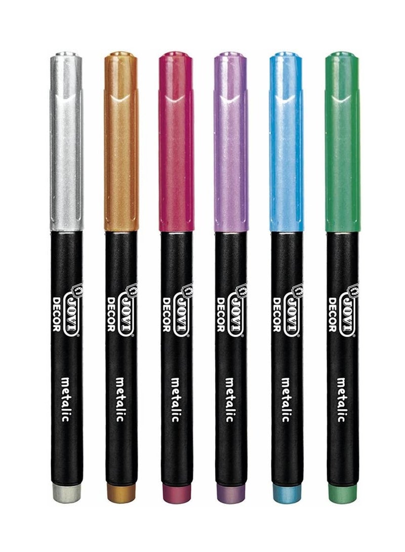 JOVI 6-Piece Decor Metallic Markers Multicolour - Image 2