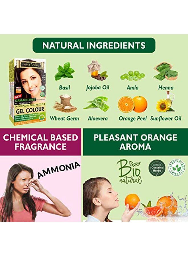 Indus Valley No Ppd, No Ammonia Damage Free Gel Colour Dark Brown 3.0 For Hair Color, 20G*3=60G, 200Ml*3=600Ml - Image 5