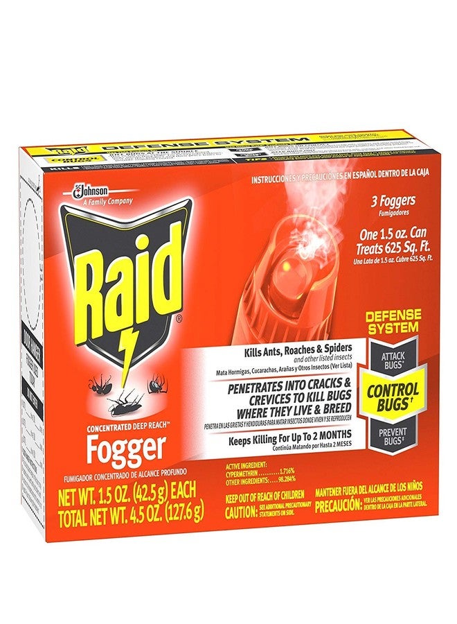 Raid® Concentrated Deep Reach Fogger, 1.5 oz, 3 Cans ( Pack of 3) - Image 3