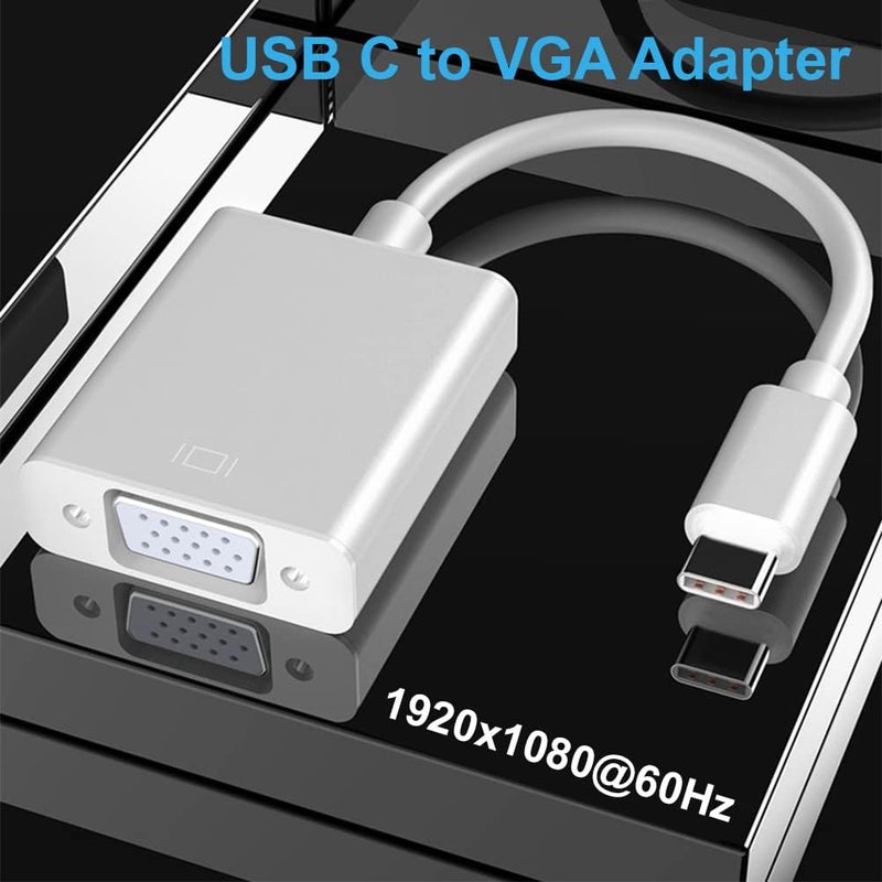 محول USB C إلى VGA، محول Thunderbolt 3 (Type-C) ذكر إلى VGA أنثى متوافق مع Google Chromebook Pixel وMac Book Pro 2020،2019،2018، وLenovo 900 - Image 5