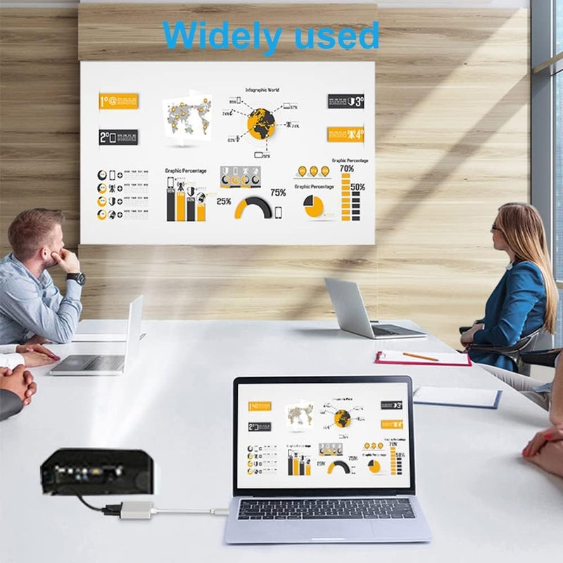 محول USB C إلى VGA، محول Thunderbolt 3 (Type-C) ذكر إلى VGA أنثى متوافق مع Google Chromebook Pixel وMac Book Pro 2020،2019،2018، وLenovo 900 - Image 4