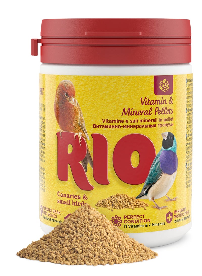 RIO Vitamin and Mineral Pellets Canaries, Exotic Birds and Small Birds 120g