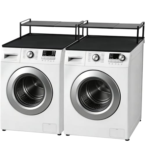 Wenceda 2 Pack Washer and Dryer Countertop with Retractable Shelf and Silicone Mat, Universal Front Load Washer and Dryer Countertop Set, Washer Dryer Shelf with Mat for Laundry Room Organization - Image 1