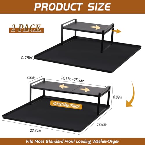 Wenceda 2 Pack Washer and Dryer Countertop with Retractable Shelf and Silicone Mat, Universal Front Load Washer and Dryer Countertop Set, Washer Dryer Shelf with Mat for Laundry Room Organization - Image 2