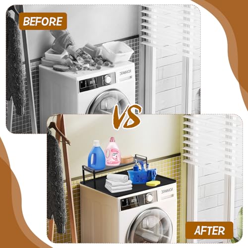 Wenceda 2 Pack Washer and Dryer Countertop with Retractable Shelf and Silicone Mat, Universal Front Load Washer and Dryer Countertop Set, Washer Dryer Shelf with Mat for Laundry Room Organization - Image 4