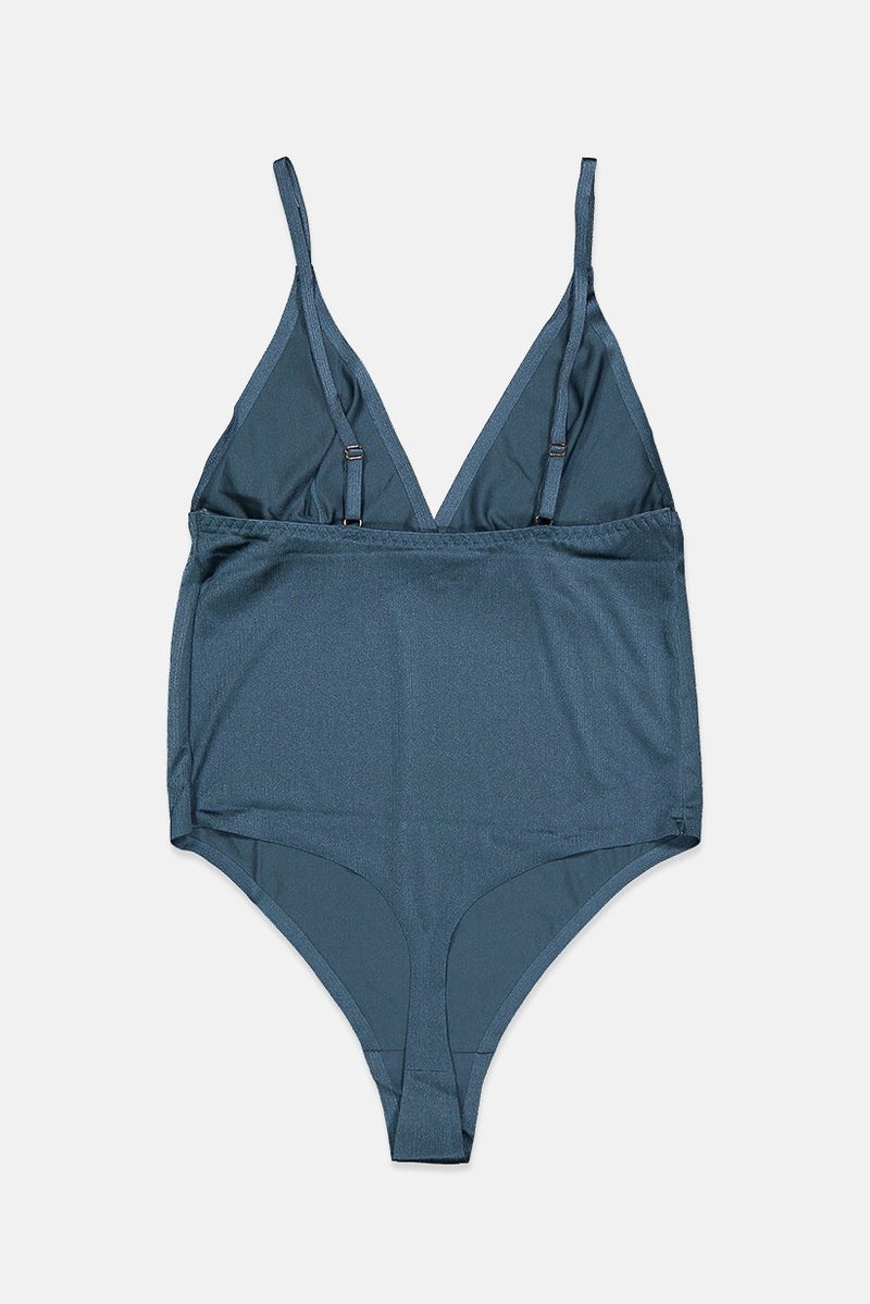 Real Women Metallic One,Piece Swimwear, Blue - Image 2
