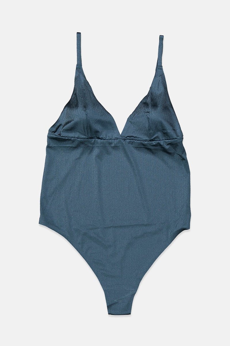 Real Women Metallic One,Piece Swimwear, Blue - Image 1
