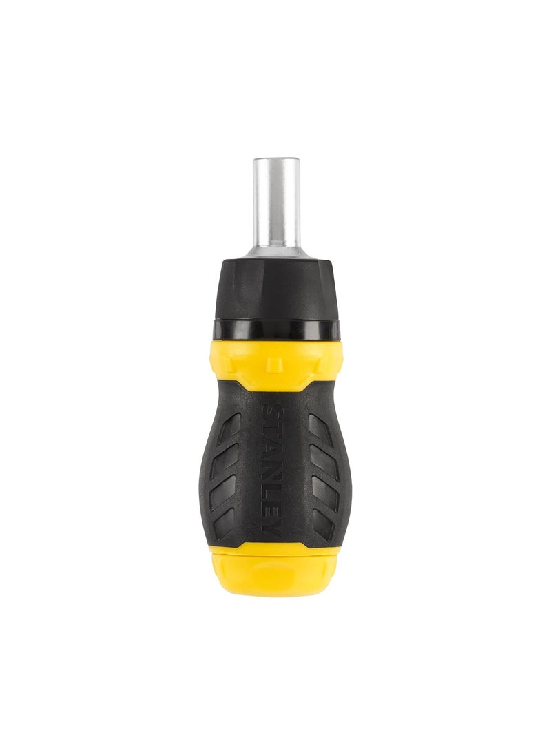 Stanley - Stanley 0-66-358 Stubby Muti-Bit Ratcheting Screwdriver, 6 Bits, 1 Set,Multicolour - Image 1