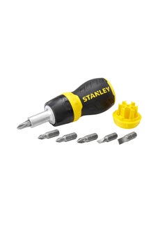 Stanley Stanley 0-66-358 Stubby Muti-Bit Ratcheting Screwdriver, 6 Bits, 1 Set,Multicolour  - Image 1