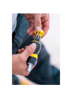 Stanley Stanley 0-66-358 Stubby Muti-Bit Ratcheting Screwdriver, 6 Bits, 1 Set,Multicolour  - Image 4
