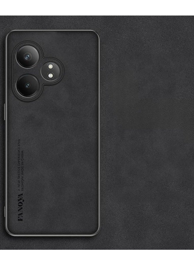 General Case Compatible with OPPO Realme GT 6, Plain Leather Case Matte Silicone Bumper Anti-Fingerprint Shockproof Protective Back Cover for Realme GT 6 