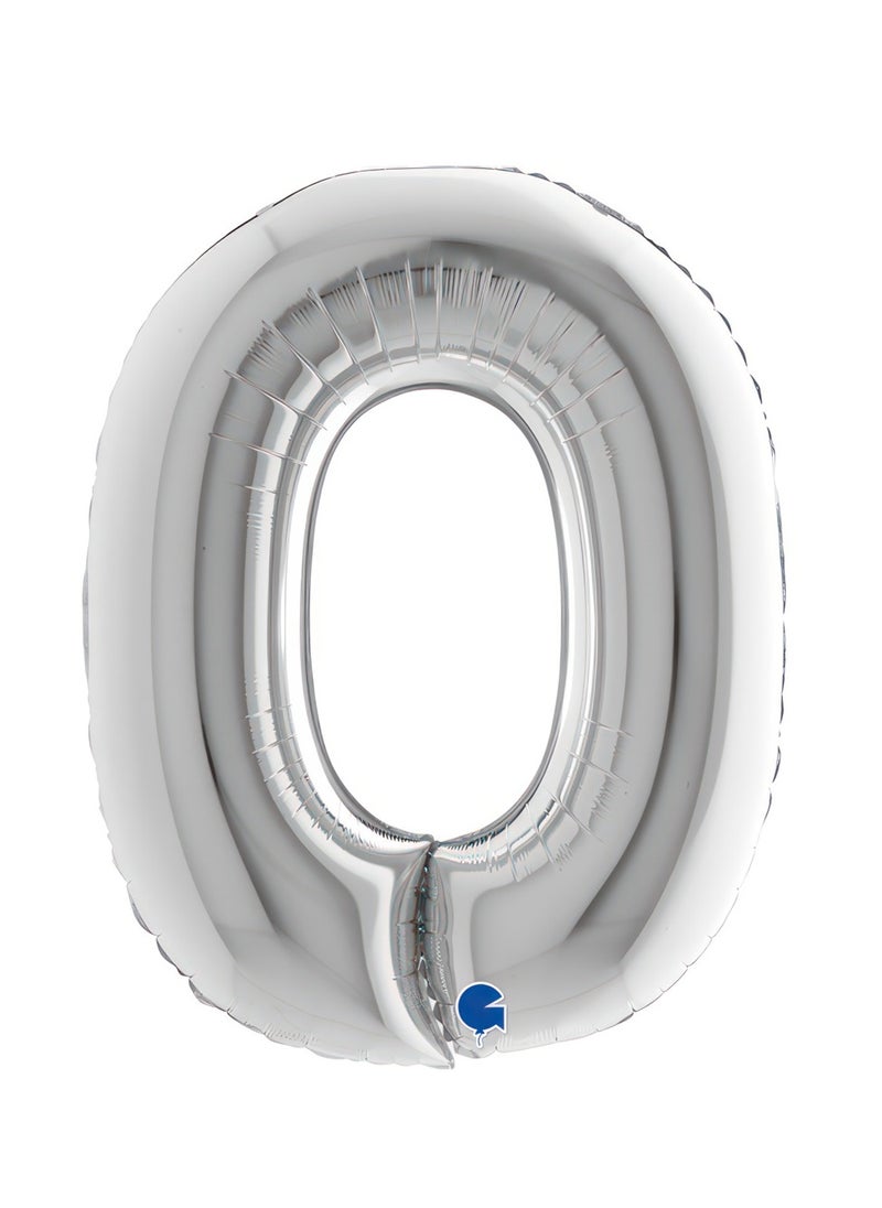 GRABO 40" Foil Balloon Letter O Silver  - Image 1