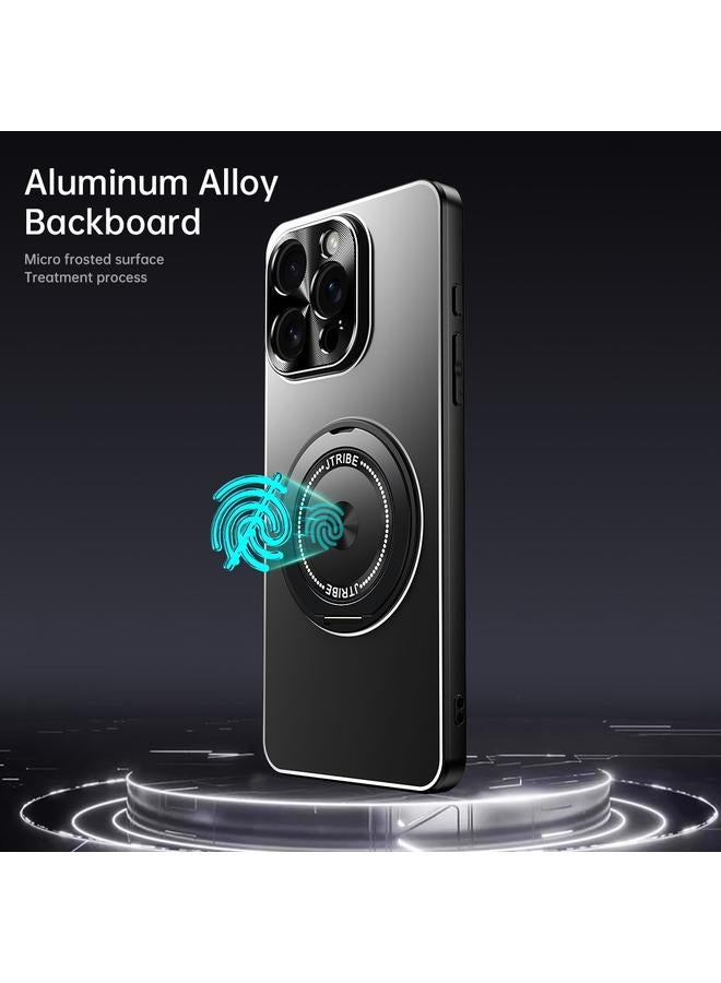 اس-توب جراب لهاتف iPhone 16 Plus مع حامل دوار من المعدن غير اللامع - Image 4