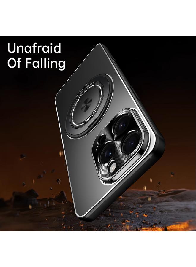 اس-توب جراب لهاتف iPhone 16 Plus مع حامل دوار من المعدن غير اللامع - Image 5