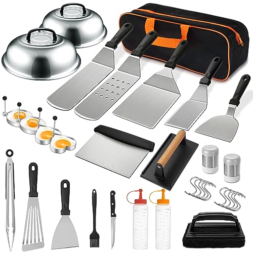 EWFEN 35PCS Griddle Accessories Kit, Flat Top Grill Accessories Set for Blackstone and Camp Chef, Grill Spatula Set with Enlarged Spatulas, Basting Cover, Scraper for Outdoor Barbecue - Image 1