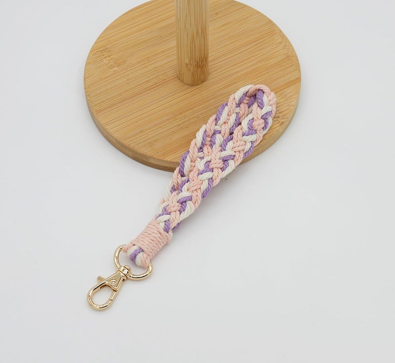 Moydolo Macrame Boho Keychain Bracelet Holder Handmade Keychain Wristlet Key Chain Wrist Lanyard for Women Girls - Image 2
