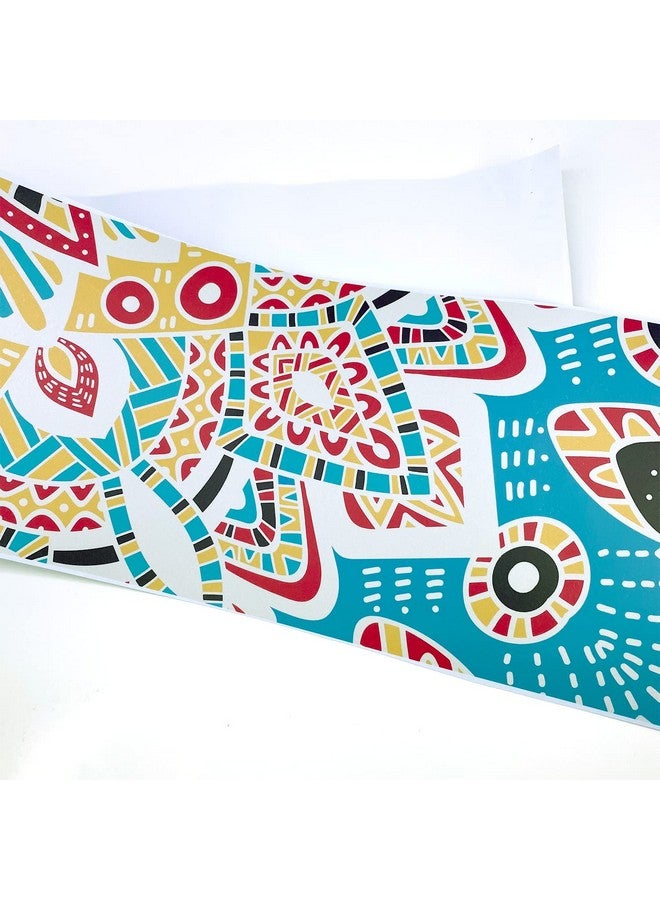 FUNLIFE 14Pcs Boho Mandala Totem Peel And Stick Stair Riser Stickers, Self Adhesive Vinyl Staircase Decals Decor For Steps, 39.37''X7.08'' Multicolor Romany Floral - Image 5