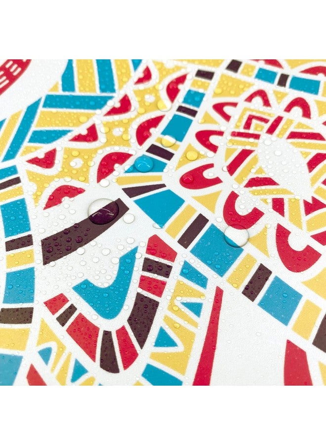 FUNLIFE 14Pcs Boho Mandala Totem Peel And Stick Stair Riser Stickers, Self Adhesive Vinyl Staircase Decals Decor For Steps, 39.37''X7.08'' Multicolor Romany Floral - Image 4