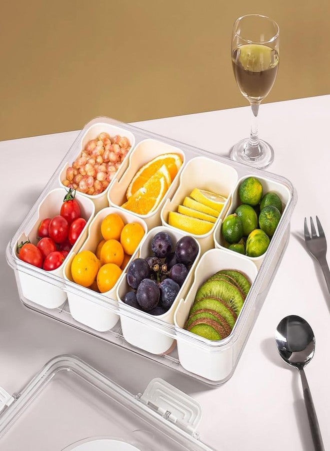 KocelFir Snack Box Container, 2 Pack Divided Serving Tray with Lid and Handle Snackle Box Container, Snack Organizer for Adults Fruit Tray, Veggie Tray, Perfect for Party, Entertaining - Image 5