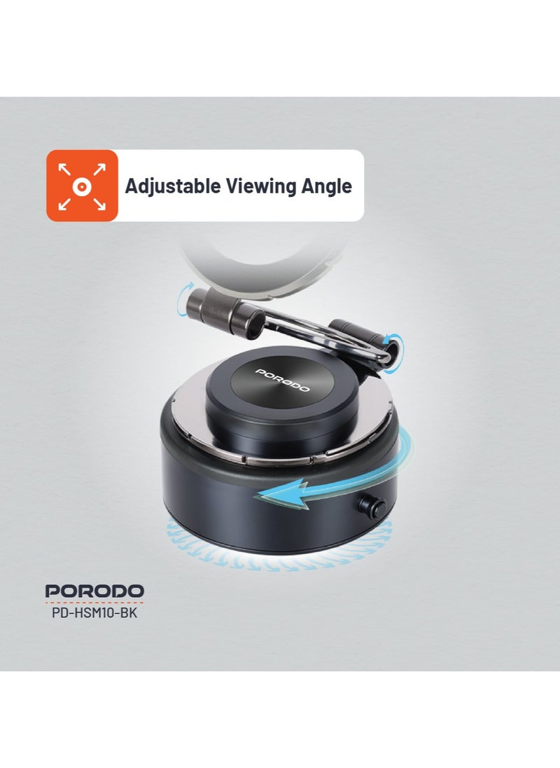 porodo - Vacuseal MagSafe Magnetic Mount with Strong Suction and Adjustable Viewing Angle / 1.5kg Absorption Capacity / MagSafe Compatible / Horizontal & Vertical / One-Hand Operation / Type-C Charging Port - Black - Image 1
