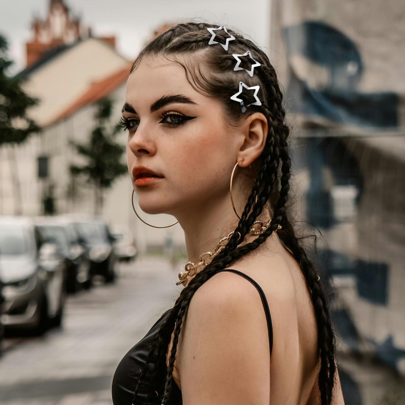 Cptots 30 Pcs Metal Star Hair Clips 2000s Y2K Snap Barrettes 1.25 In Non Slip Star Hair Accessories for Women,Silver - Image 4