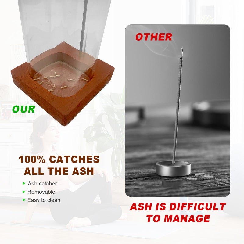 Hadwoer 2 Pack Incense Holder, Incense Burner, Insence-Stick Holder Mess-Free Incense Burner Holder, Ideal for Meditation, Yoga, Relaxation, and Home Decor - Anti-Ash Flying - Image 4