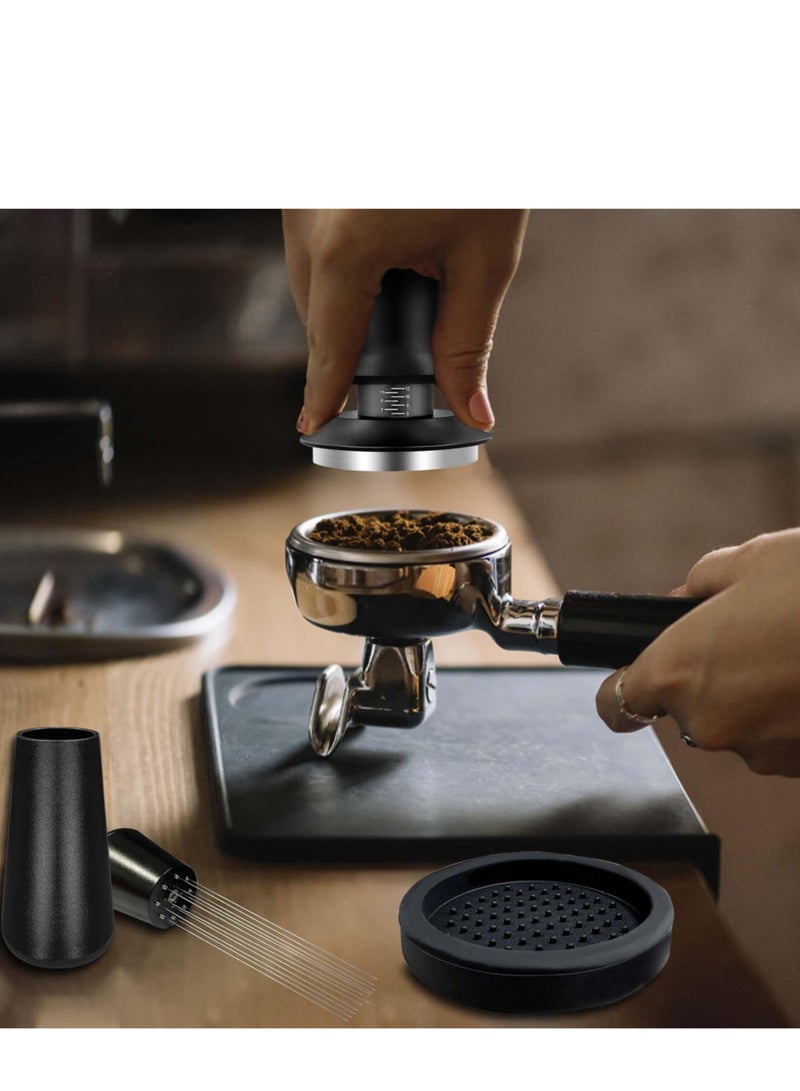 XiuWoo 22 PCS Coffee Tamper Set, Espresso Accessories Barista Kit, with 51mm Espresso Tamper, WDT Tool, Frothing Pitcher 350 ml, Latte Art Pen, Coffee Stirrer, Tamper Mat - Image 2