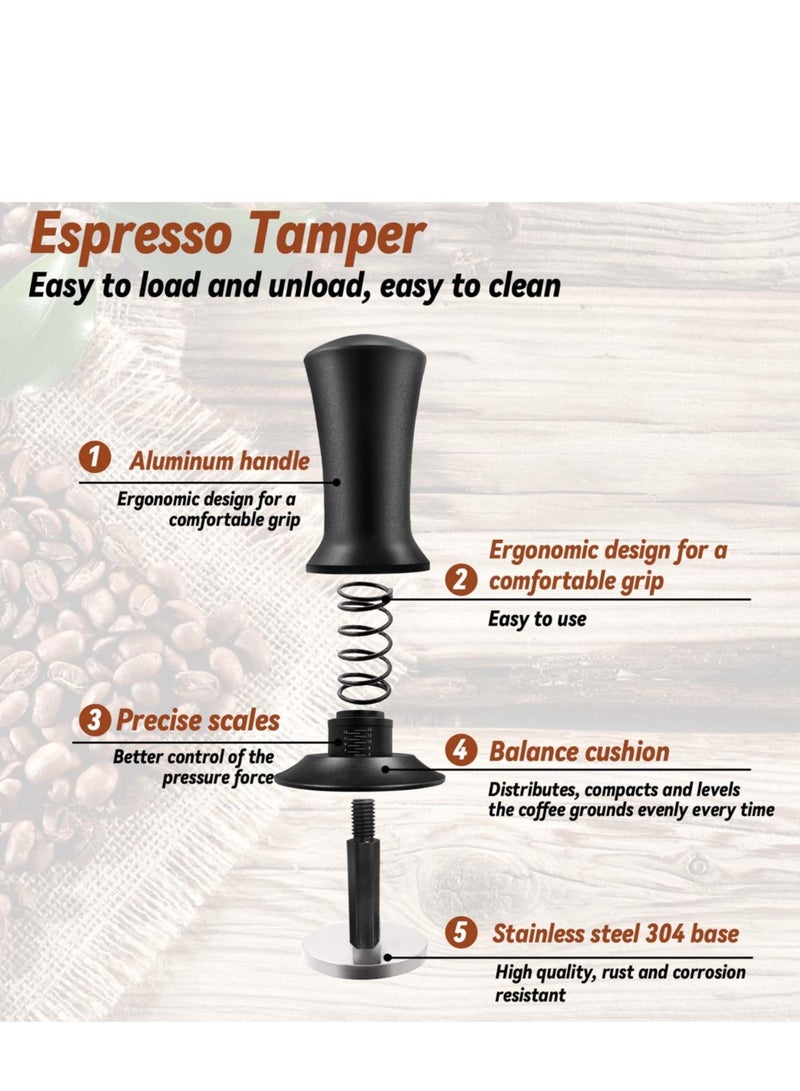 XiuWoo 22 PCS Coffee Tamper Set, Espresso Accessories Barista Kit, with 51mm Espresso Tamper, WDT Tool, Frothing Pitcher 350 ml, Latte Art Pen, Coffee Stirrer, Tamper Mat - Image 5