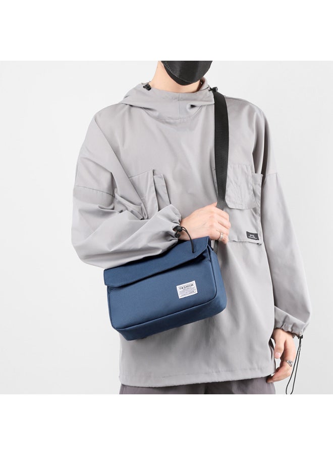 Men's Versatile Casual Single Shoulder Crossbody Bag Simple Korean Style Cover Style Women's Bag Men's Fashionable Sling-Color:Grey - Image 4