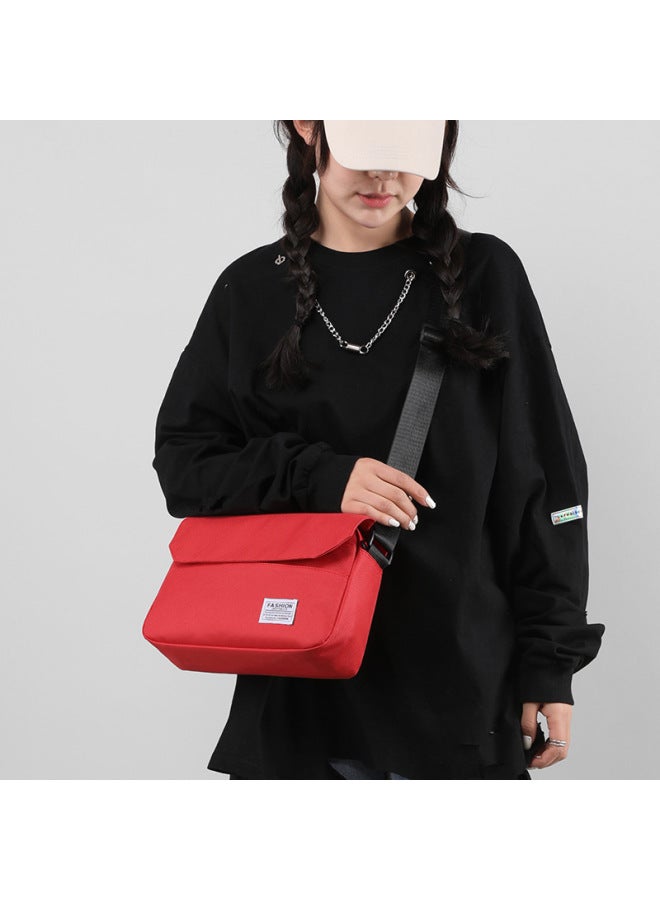 Men's Versatile Casual Single Shoulder Crossbody Bag Simple Korean Style Cover Style Women's Bag Men's Fashionable Sling-Color:Grey - Image 3