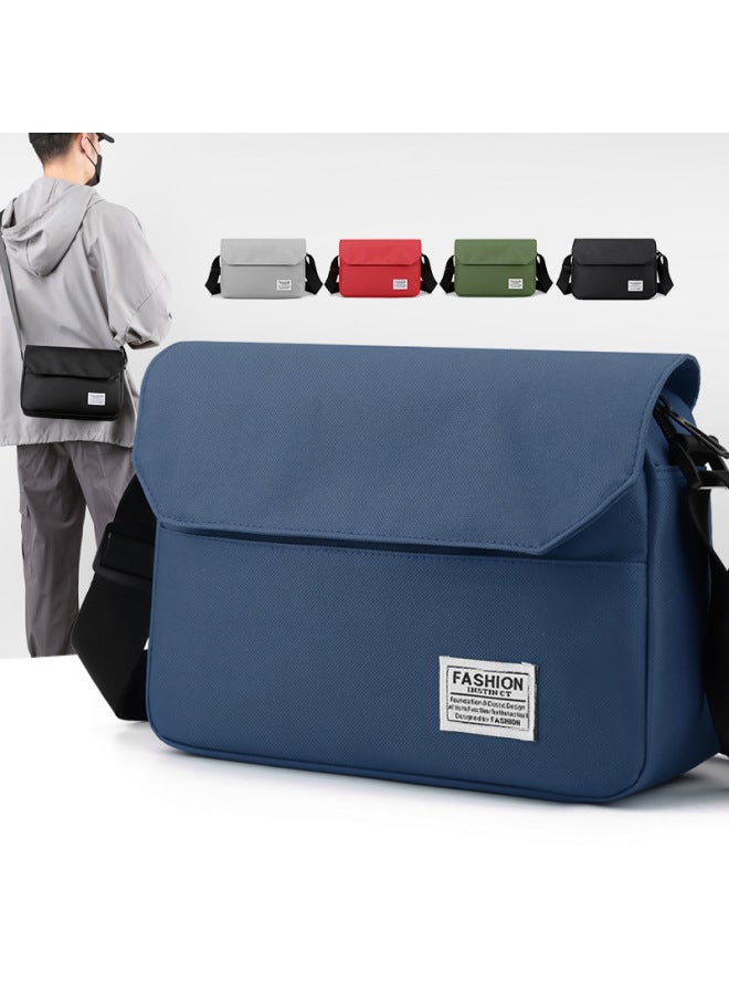 Men's Versatile Casual Single Shoulder Crossbody Bag Simple Korean Style Cover Style Women's Bag Men's Fashionable Sling-Color:Grey - Image 2