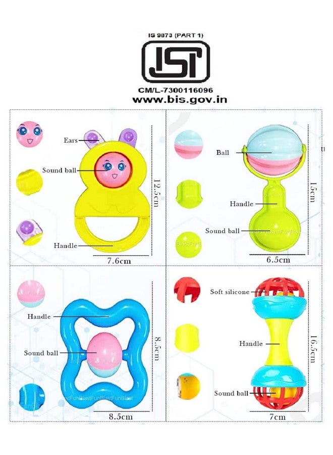 فنبلاست مجموعة خشخيشة FunBlast للأطفال من عمر 0 إلى 6 أشهر - ألعاب خشخيشة وعضاضة للأطفال الرضع - ألعاب خشخيشة للأطفال حديثي الولادة - ألعاب تنمية مبكرة للأطفال الرضع والأطفال الصغار - هدايا إرجاع للأطفال، هدايا استحمام الطفل - Image 2